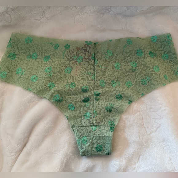 Victoria’s Secret PINK Lace Cheeky Panty Set - Polka Dot & Floral Green -Size M - Picture 5 of 11